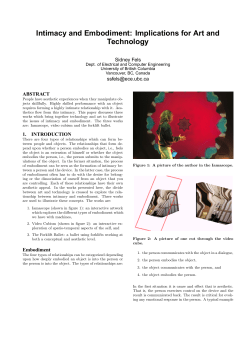 Intimacy and Embodiment: Implications for Art