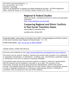 Comparing Regional and Ethnic Conflicts in Post-Soviet