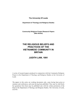 the religious beliefs and practices of the vietnamese community in