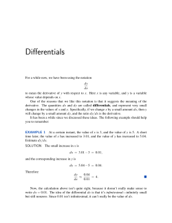 Differentials - Bard Math Site