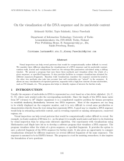 On the visualization of the DNA sequence and its nucleotide content