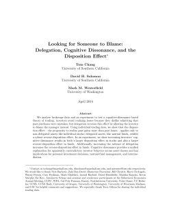 Looking for Someone to Blame: Delegation, Cognitive Dissonance