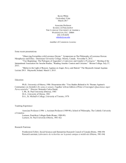 Kevin White Curriculum Vitae March 2017 Associate Professor