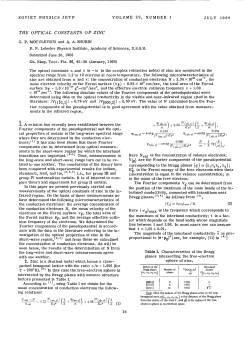 THE OPTICAL CONSTANTS OF ZINC