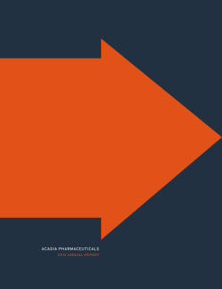 acadia pharmaceuticals - Media Corporate IR Net