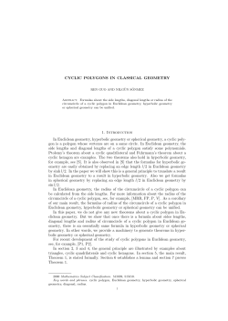 Cyclic polygons in classical geometry