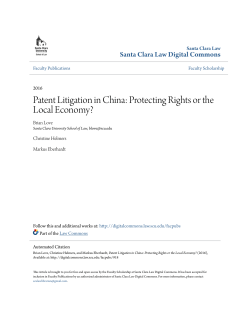 Patent Litigation in China: Protecting Rights or the Local Economy?