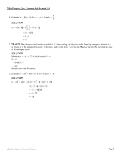 1. Evaluate 3c – 4(a + b) if a = –1, b = 2 and SOLUTION: 2 - MOC-FV