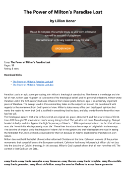 The Power of Miltonˇs Paradise Lost