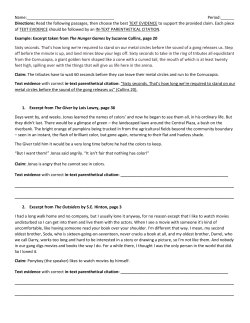 Citing Textual Evidence WS 1