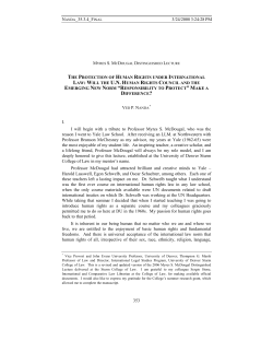 The Protection of Human Rights under International Law