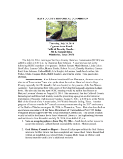 Cypress Acres Ranch  - Hays County Historical Commission