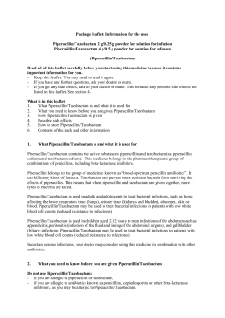 Package leaflet: Information for the user Piperacillin/Tazobactam 2 g