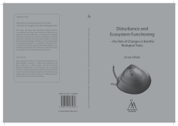 Disturbance and Ecosystem Functioning