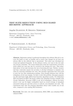 TEST SUITE REDUCTION USING HGS BASED HEURISTIC