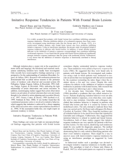 Imitative Response Tendencies in Patients With