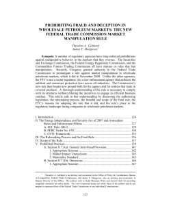 the new federal trade commission market manipulation rule