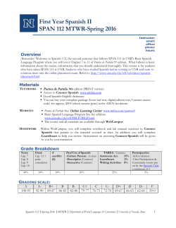 spring 2008 111 elementary spanish i mtwr syllabus
