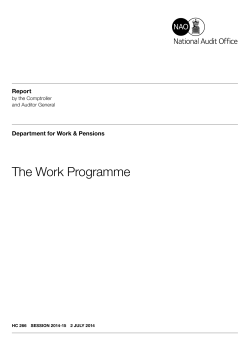 The Work Programme - National Audit Office