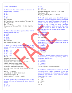 TCSMOCK Questions 1. What are the total number