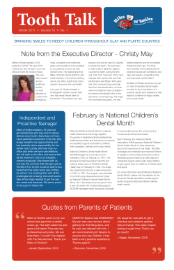 Note from the Executive Director - Christy May February is National