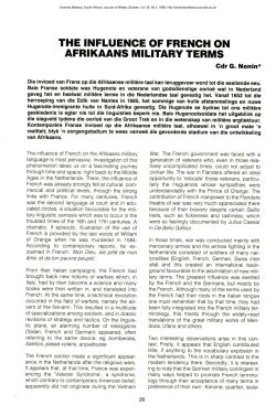 the influence of french on afrikaans military terms