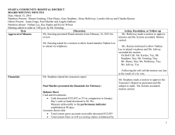SPARTA COMMUNITY HOSPITAL DISTRICT