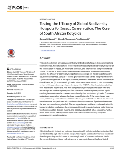 Testing the Efficacy of Global Biodiversity Hotspots for Insect