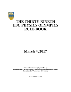 the Final Rulebook for the 2017 Physics Olympics