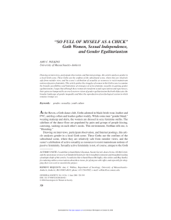 So Full of Myself as a Chick": Goth Women, Sexual