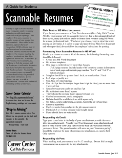Scannable Resumes
