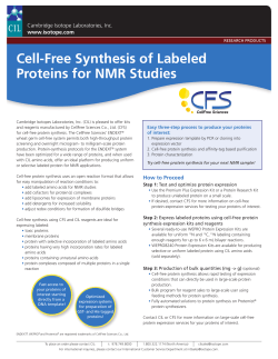Cell-Free Synthesis of Labeled Proteins for NMR Studies