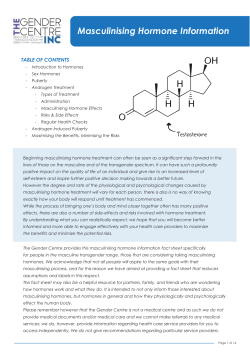 Masculinising Hormone Information
