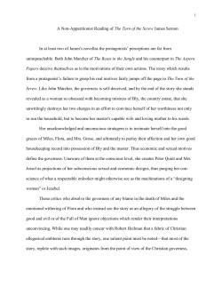 Non-apparitionist reading of Turn of Screw