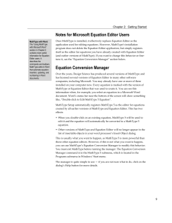 Equation Editor Manual
