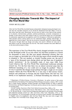 Changing Attitudes towards War: The Impact of the First World War
