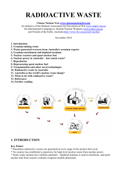 radioactive waste - Anti-Nuclear Alliance of Western Australia