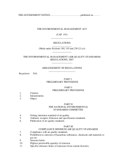 Air Quality Standards FINAL Regulaltions 2007