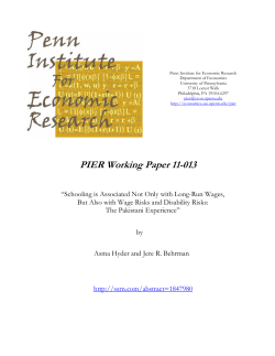 PIER Working Paper 11-013 - UPenn Econ