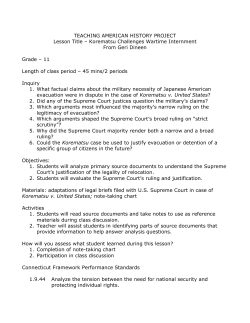 Korematsu Challenge Wartime Internment