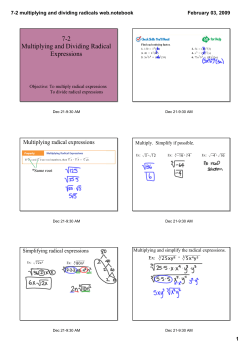 7-2 multiplying and dividing radicals web.notebook