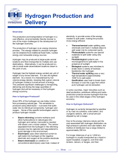 Hydrogen Production and Delivery