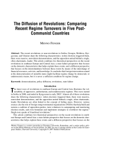 The Diffusion of Revolutions: Comparing Recent Regime Turnovers