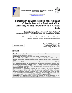 Comparison between Ferrous Ascorbate and Colloidal Iron in the