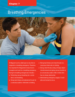 Breathing Emergencies - Mr. Ellis` Physical Fitness and Lifetime