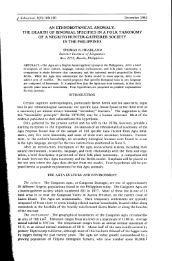 AN ETHNOBOTANICAL ANOMALY: THE DEARTH OF BINOMIAL