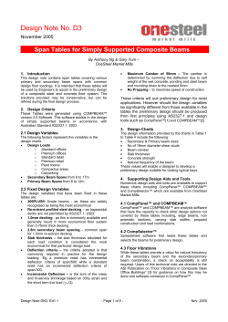 Span Tables for Simply Supported Composite Span