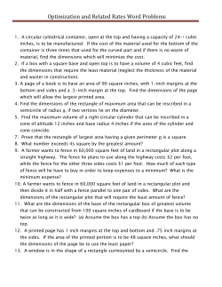 Optimizatin and Related Rates Word Problems