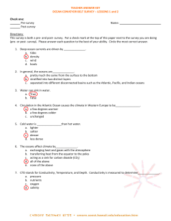 TEACHER ANSWER KEY OCEAN CONVEYOR BELT