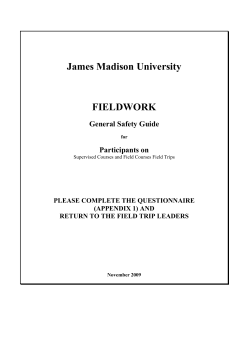 Fieldwork General Safety Guide for Participants on Supervised